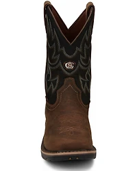 Justin Men's Fireman Black Western Boots - Square Toe