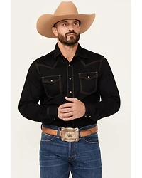 Wrangler Retro Men's Solid Long Sleeve Snap Western Shirt