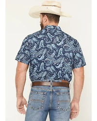 Cody James Men's Westward Paisley Print Short Sleeve Snap Western Shirt