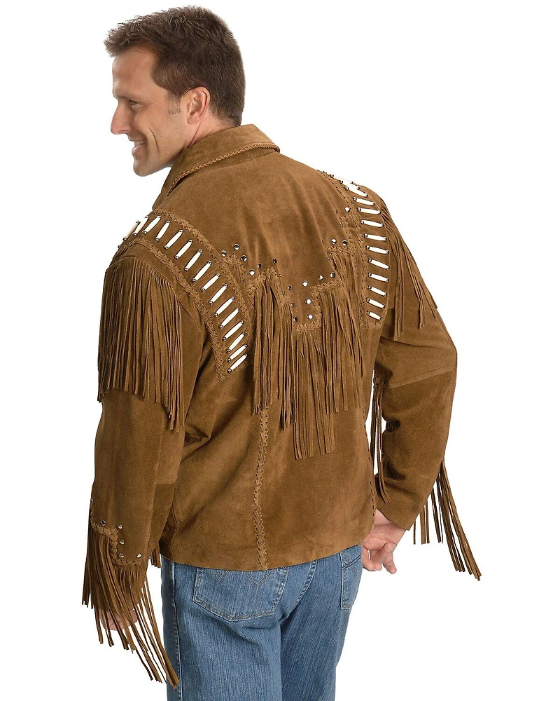 Liberty Wear Bone Fringed Leather Jacket - Big & Tall