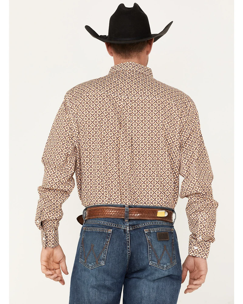 RANK 45® Men's Stirrup Geo Print Long Sleeve Western Button-Down Shirt