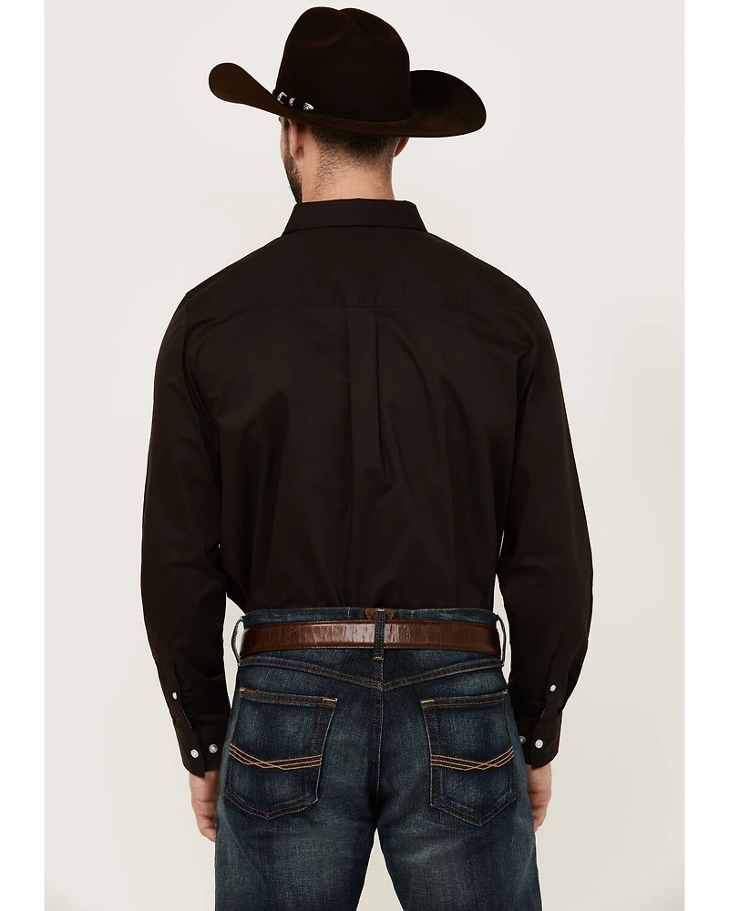 Cody James Men's Basic Solid Long Sleeve Button-Down Stretch Western Shirt