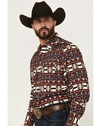 Rodeo Clothing Men's Southwestern Print Long Sleeve Snap Western Shirt