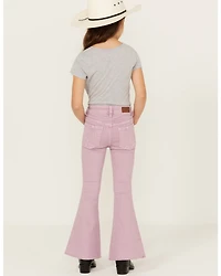 Shyanne Little Girls' Super Flare Distressed Hem Stretch Jeans