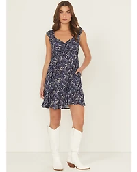 Rock & Roll Denim Women's Running Horses Sleeveless Mini Dress