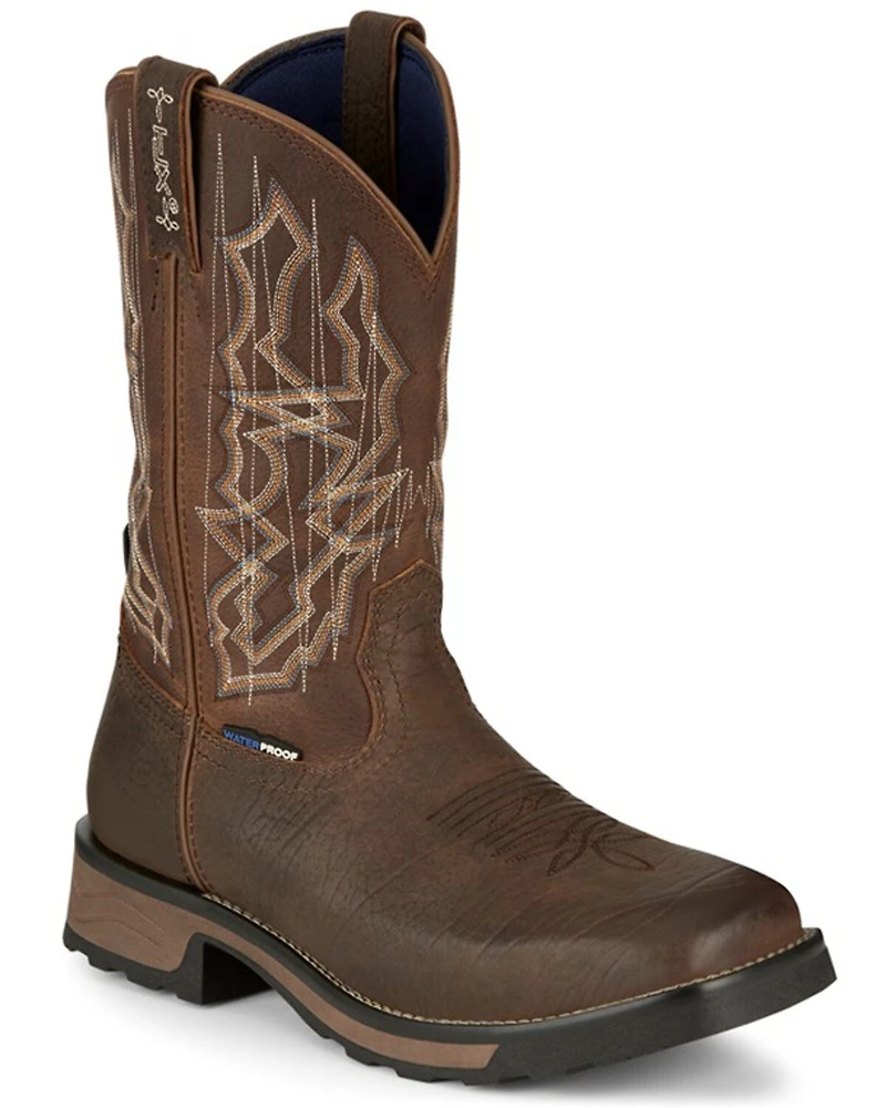 Tony Lama Men's Anchor Water Buffalo Soft Western Work Boots - Broad Square Toe