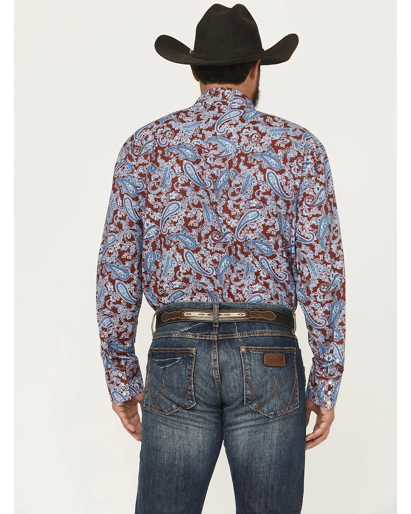 Roper Men's Paisley Print Long Sleeve Snap Western Shirt