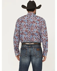Roper Men's Paisley Print Long Sleeve Snap Western Shirt