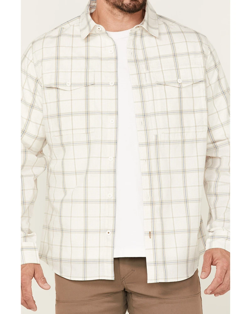 Brothers and Sons Men's Large Plaid Print Performance Long Sleeve Button Down Western Shirt