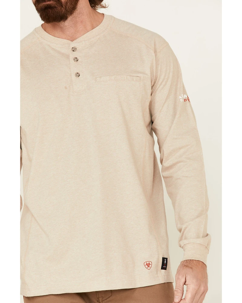 Ariat Men's FR Air Long Sleeve Work Henley Shirt - Big