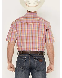 Resistol Men's Panama Plaid Print Short Sleeve Button Down Western Shirt