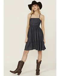 Ariat Women's Calico Chambray Tie Back Mini Dress