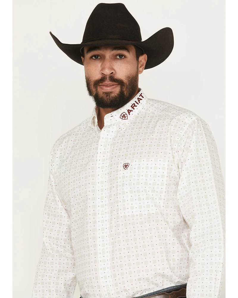 Ariat Men's Team King Geo Print Long Sleeve Button-Down Western Shirt