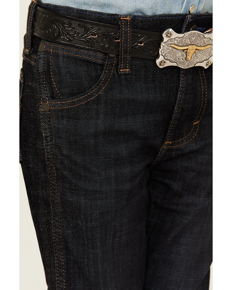 Wrangler Retro Little Boys' Dark Wash Dax Slim Bootcut Jeans