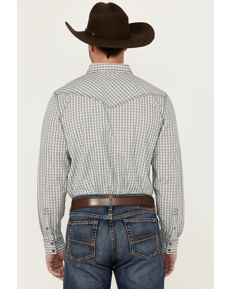 Cody James Men's Seeker Plaid Print Long Sleeve Snap Western Shirt