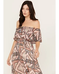 Shyanne Women's Off The Shoulder Ruffle Midi Dress