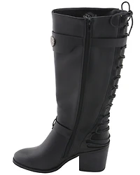 Milwaukee Leather Women's Back End Laced Riding Boots - Round Toe