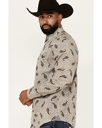 Moonshine Spirit Men's Tattoo Paisley Print Long Sleeve Snap Western Shirt