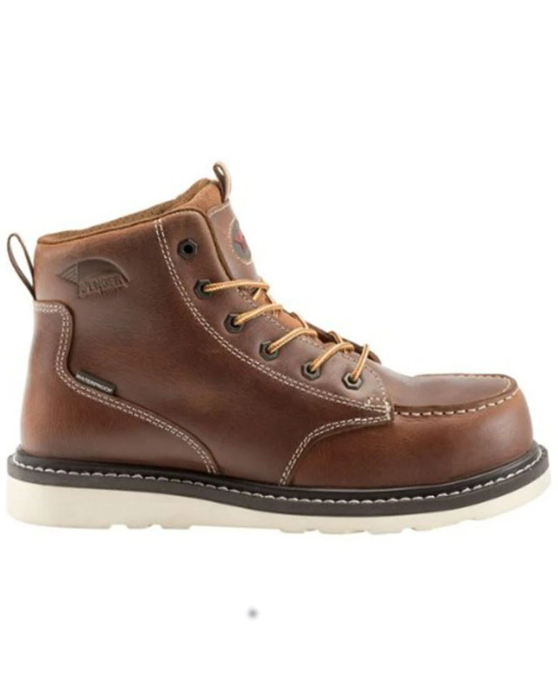 Avenger Men's Wedge Mid 6" Lace-Up Waterproof Work Boots - Carbon Nanofiber Safety Toe