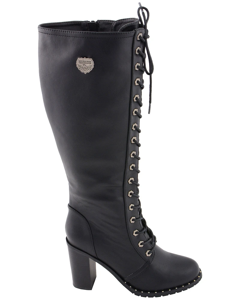 Milwaukee Leather Women's Lace To Toe Boots - Round