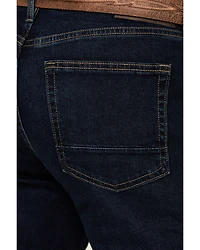 DEVIL-DOG Dungarees Men's Lincoln Core Dark Wash Slim Straight Stretch Denim Jeans