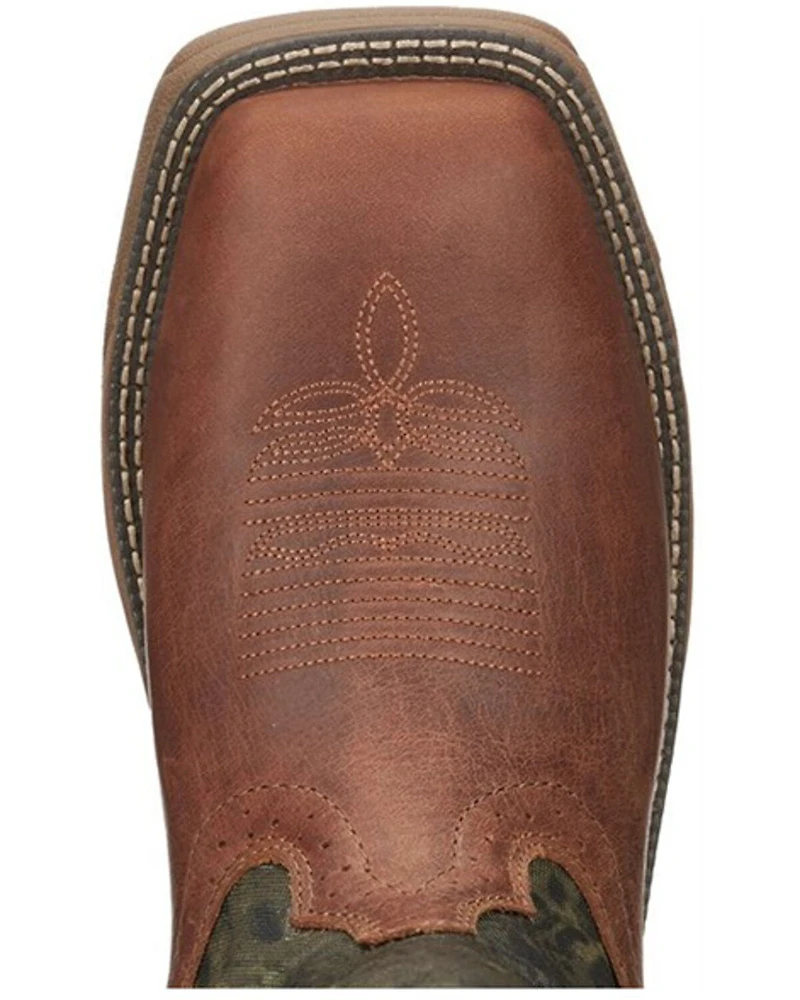 Justin Men's Rush Strike Camo Shaft Leather Pull On Snake Boots - Square Toe