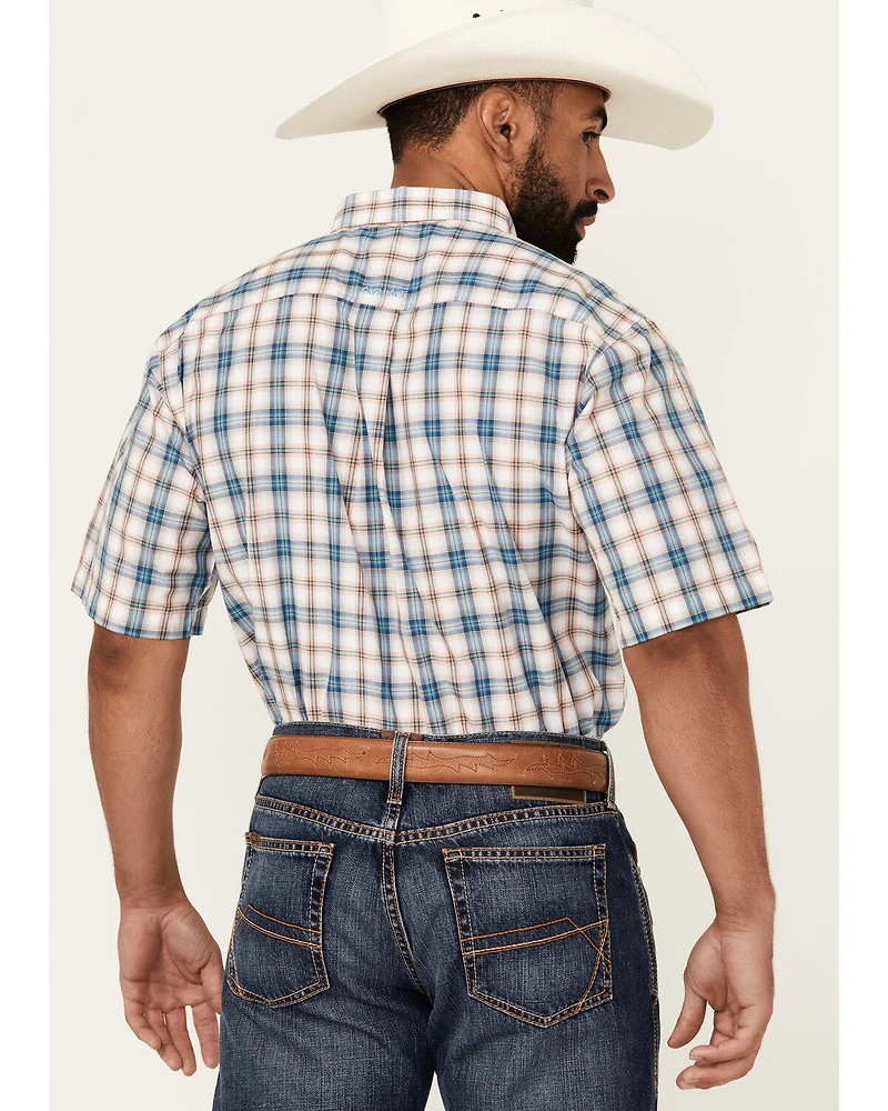 Ariat Men's Rowdy Plaid Print Short Sleeve Button-Down Performance Western Shirt