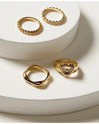 Shyanne Women's Gold Heart Ring Set - 4 Piece