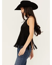 Idyllwind Women's Pennington Faux Suede Twisted Fringe Top
