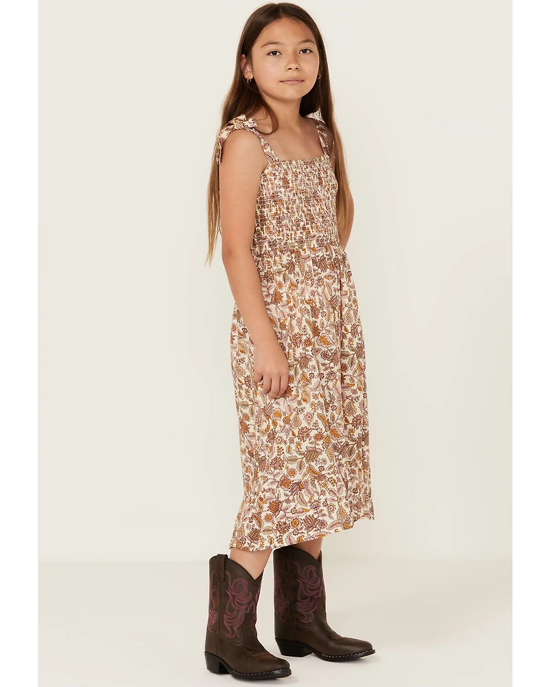 Cotton & Rye Girls' Floral Print Maxi Dress