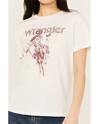 Wrangler Women's Bucking Bronco Logo Short Sleeve Graphic Tee