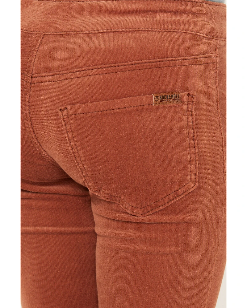 Rock & Roll Denim Girls' Corduroy Bargain Button Stretch Flare Jeans