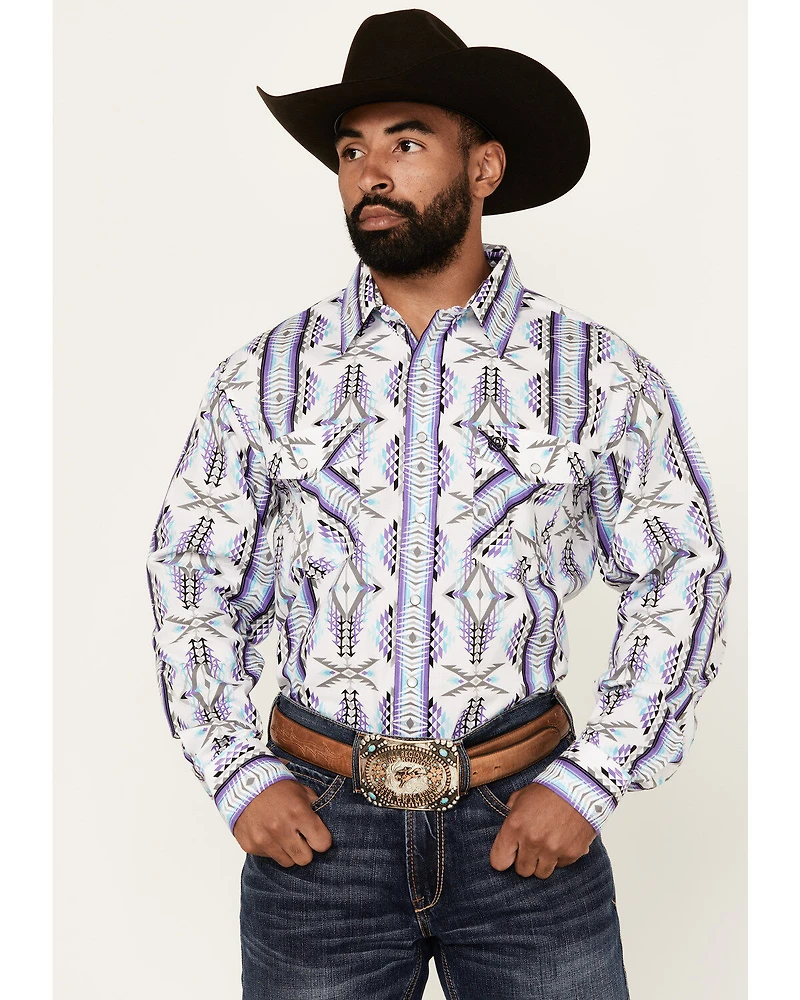 Panhandle Select Men's Boot Barn Exclusive Southwestern Print Long Sleeve Pearl Snap Western Shirt