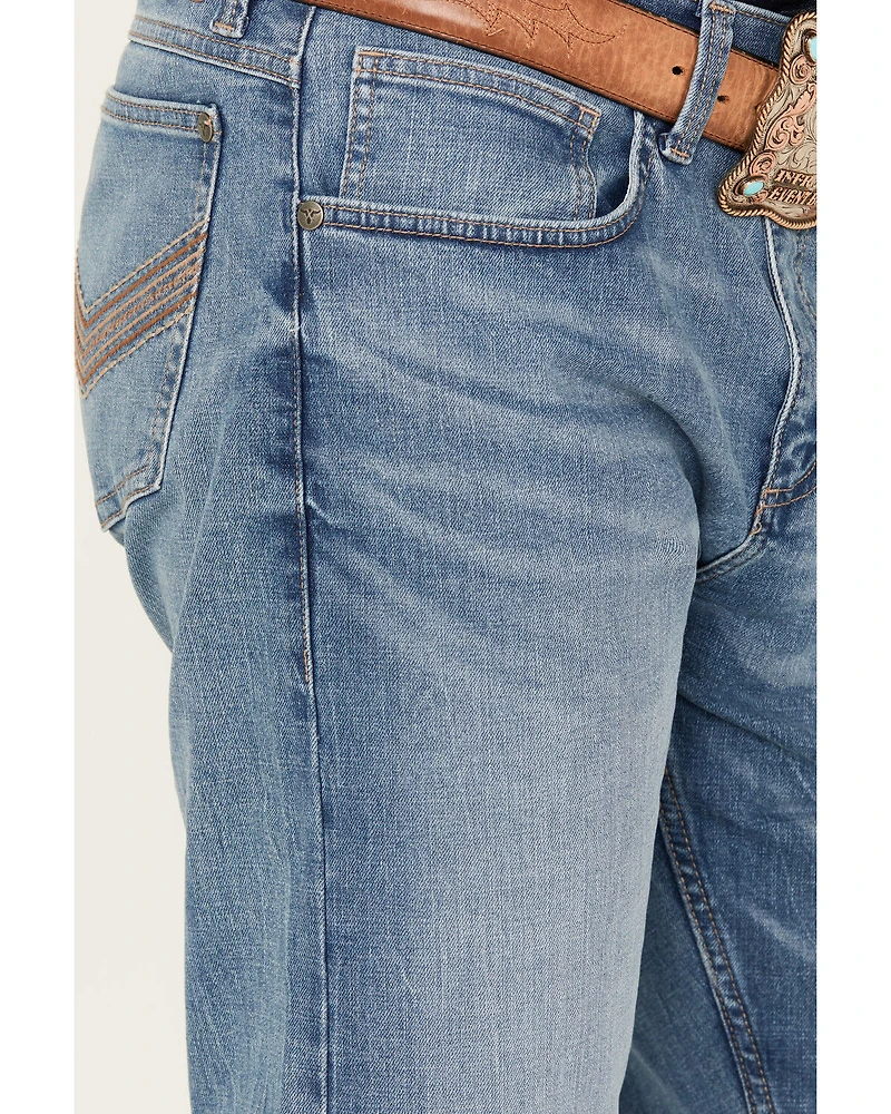 Wrangler 20X Men's Monarch Light Wash Slim Straight Stretch Denim Jeans - Tall