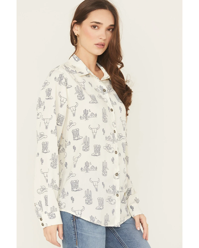 Ariat Women's Homestyle Deserted Print Long Sleeve Button-Down Western Shirt