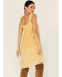 Miss Me Women's Embroidered Southwestern Floral Print Mini Dress