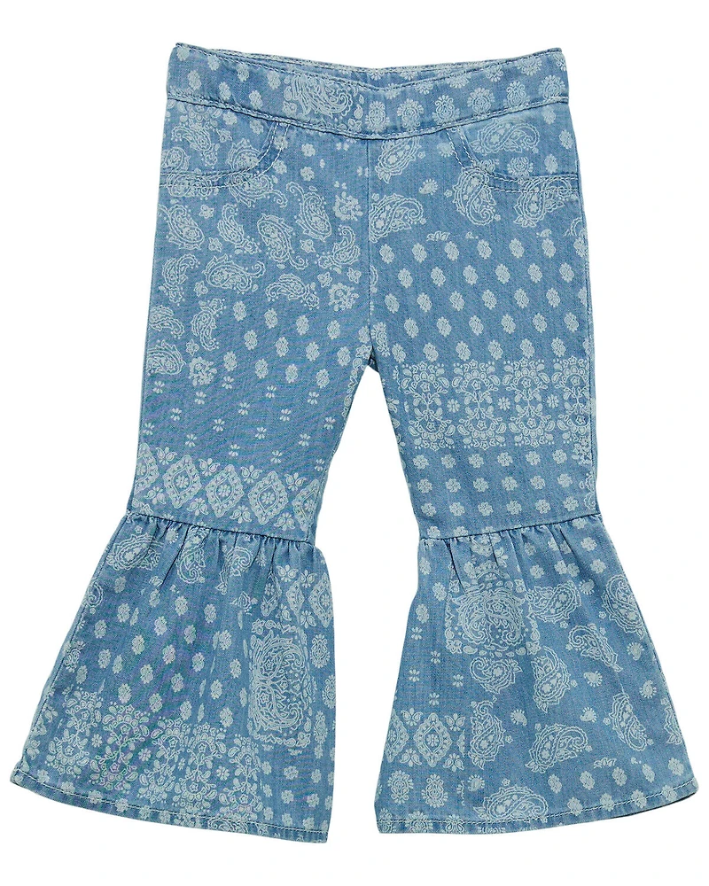 Wrangler Infant Girls' Light Wash Bandana Print Flare Denim Jeans