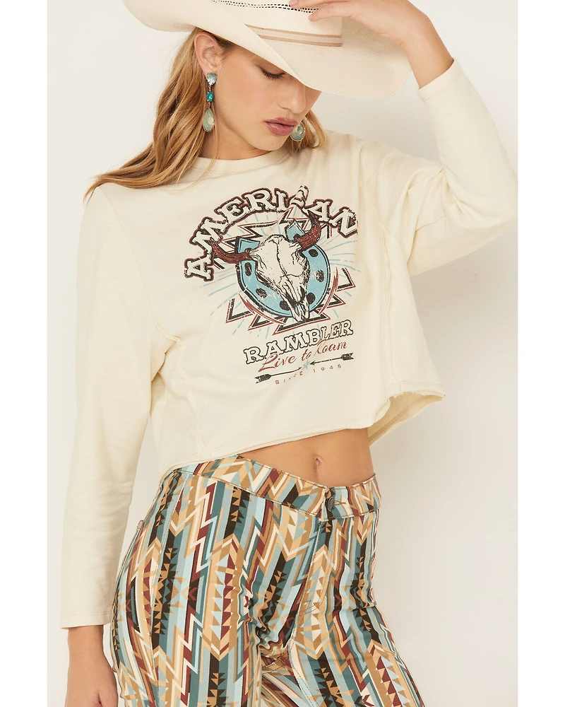 Rock & Roll Denim Women's American Rambler Graphic Long Sleeve Tee
