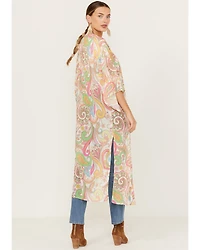 Flying Tomato Women's Paisley Print Kimono
