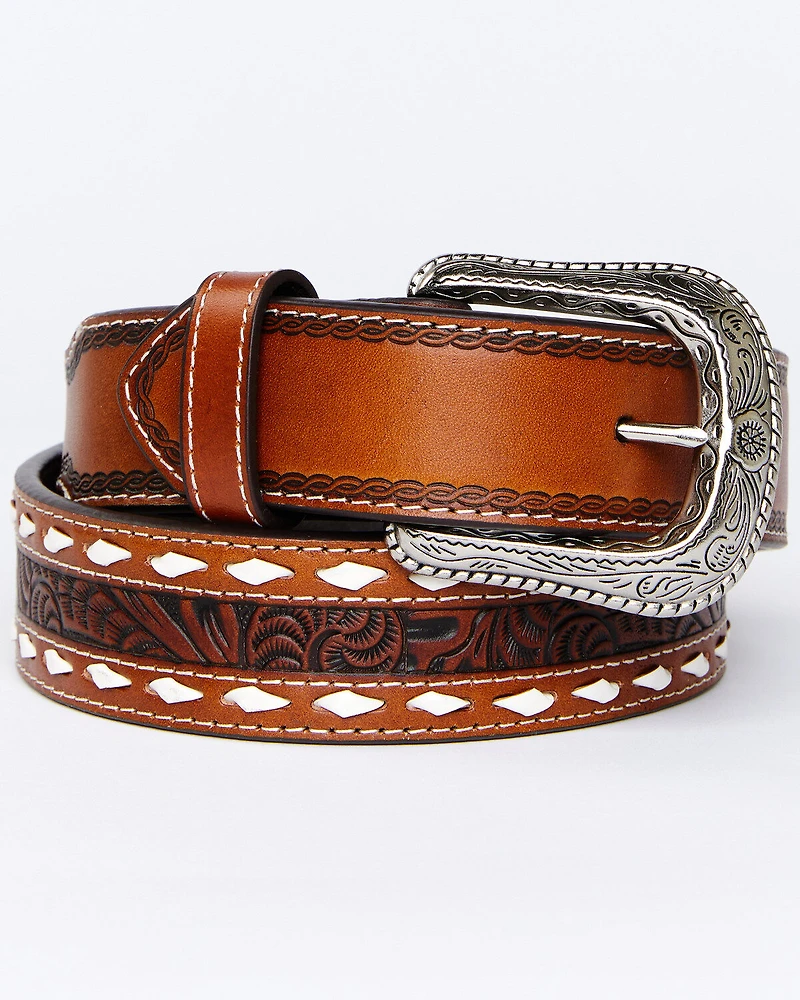 Cody James Men's Lace & Floral Embossed Belt