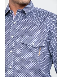 Resistol Men's Suffolk Geo Print Long Sleeve Western Shirt