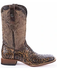 Tanner Mark Men's Hand Tooled Western Boots - Broad Square Toe