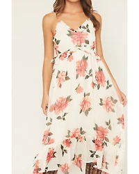 Patrons of Peace Women's Floral Print Sleeveless High-Low Dress