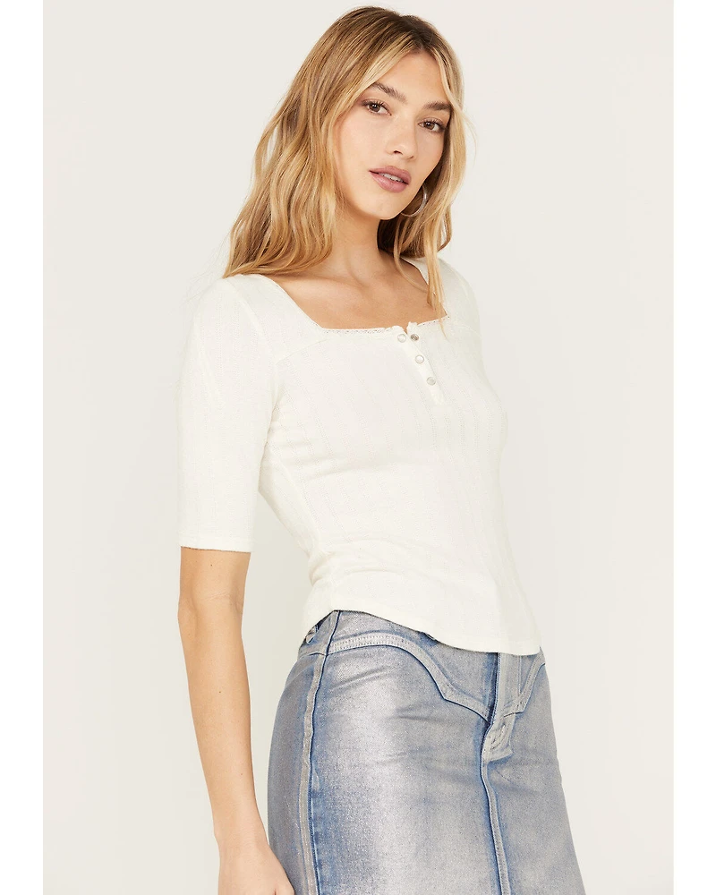 Idyllwind Women's Lucy Square Neck Henley Shirt