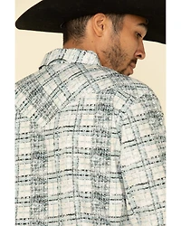 Moonshine Spirit Men's Wash Out Plaid Long Sleeve Western Shirt