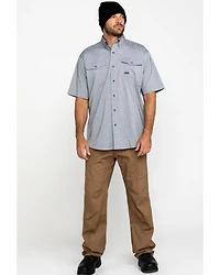 Ariat Men's Grey Rebar Made Tough Durastretch Vent Short Sleeve Work Shirt - Tall
