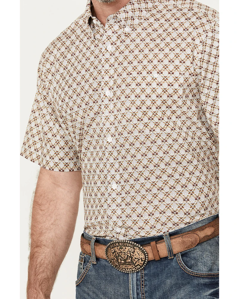 RANK 45® Men's Buckaloo Print Short Sleeve Button-Down Stretch Western Shirt