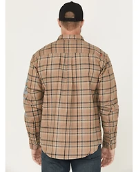 Ariat Men's FR Dean Plaid Print Long Sleeve Button-Down Work Shirt