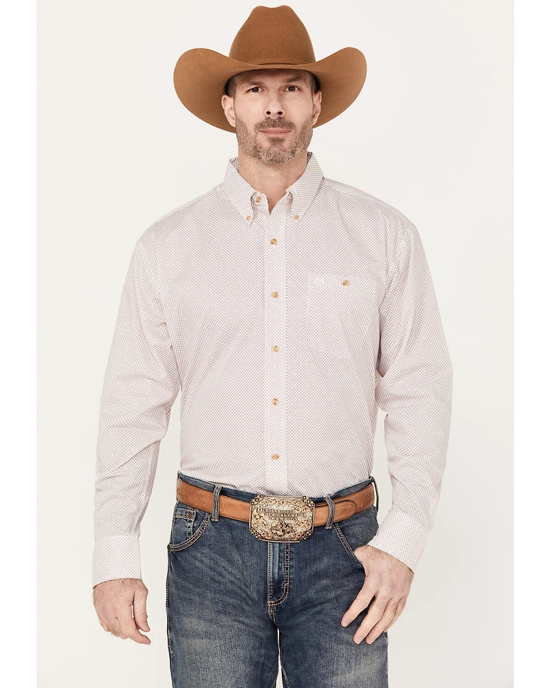 Wrangler Men's Classics Printed Long Sleeve Button Down Western Shirt