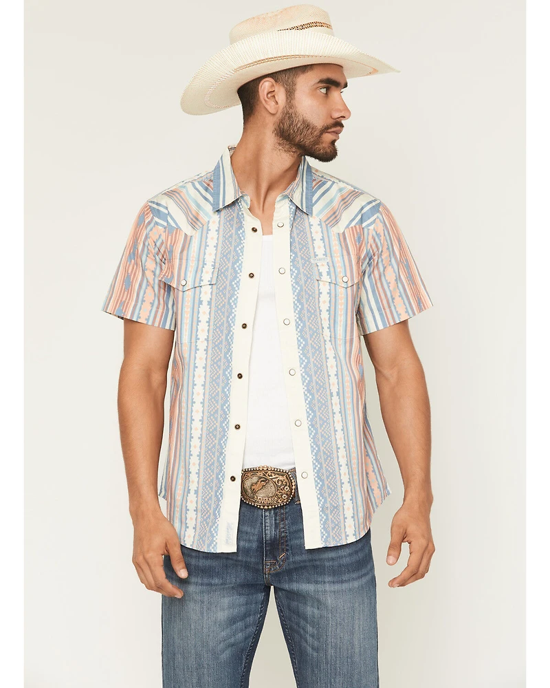 Sendero Provisions Men's Wyatt Serape Striped Short Sleeve Snap Western Shirt